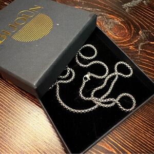 Bijoun Men’s Stainless Steel Box Chain Necklace